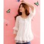 CUTE WHITE LACE CHIFFON BLOUSE/TOP M