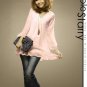 WOMENS CUTE PINK CHIFFON LONG TOP/BLOUSE S~M