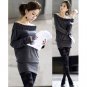 Cotton Drape Neckline Top/Dress Dark Grey S~M