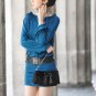 Cotton Drape Neckline Top/Dress Blue S~M