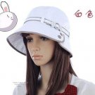 Diamond Bowknot Round Hat White