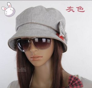 Bowknot With Diamond Hat Grey