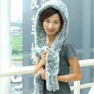 Real Rabbit Fur Multi Function Scarf Grey