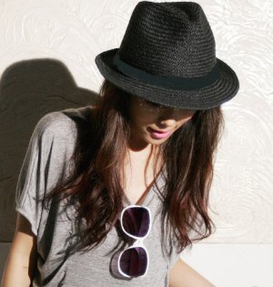 Style Casual Straw Hat Black