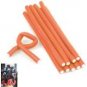 Soft Bendy Hair Rollers Foam Curler 12mm Small Orange 10pcs
