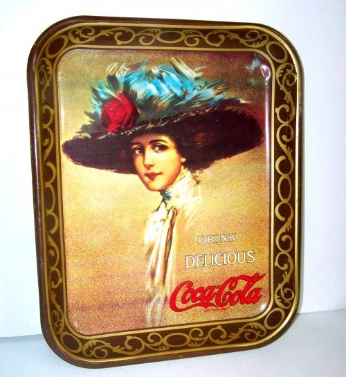 Vintage A 1901 Hamilton King Girl Coca Cola Tray