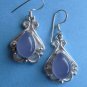 Violet Chalcedony Tibet Silver Earrings