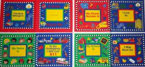 A BOOK ABOUT ME- fabric panel