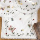 BUTTERFLIES IN FLIGHT- scarf  and doilies- embroidery