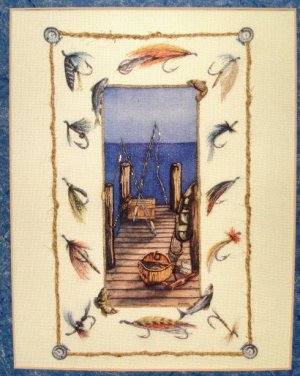 FISHING PIER -crewel