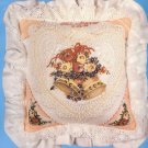 CROCHET LACE WEDDING PILLOW - embroiderey and ribbons
