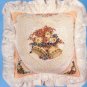 CROCHET LACE WEDDING PILLOW - embroiderey and ribbons