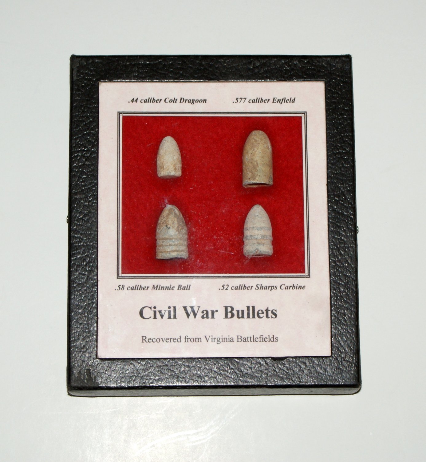 4 CIVIL WAR BULLETS Recovered from Virginia Battlefields - in a Riker ...