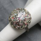 Vintage Glitter Confetti Button Ring