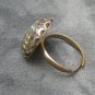 Vintage Glitter Confetti Button Ring
