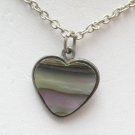 Vintage Abalone Shell Heart Necklace