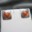 Sterling Earrings Red Enamel Heart 4