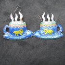 Bright Enamel Coffee Cup Earrings