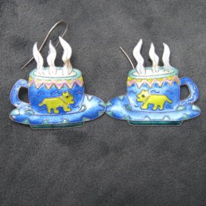 Bright Enamel Coffee Cup Earrings