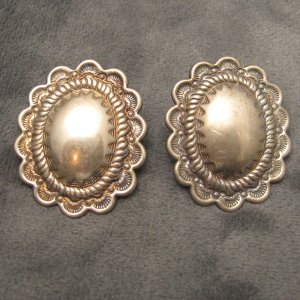 Large Sterling Concho Earrings