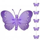 Purple Butterfly Garland String Mobile - nylon hanging ceiling wall baby nursery room wedding decor 