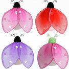 Lot Glitter Ladybugs 4 piece Set ladybug (Pink & Black, Red & Black, Pink & Green, Purple &  Black) 