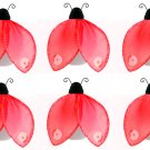 2"" Red Black Mini Glitter Ladybugs 6pc set - nylon hanging ceiling wall baby nursery room wedding d