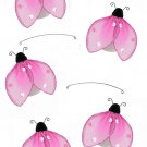 24"" Pink Glitter Ladybug Mobile - nylon hanging ceiling wall baby nursery room wedding decor decora