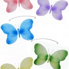 24"" Pink Purple Yellow Blue Green Swirl Butterfly Mobile - nylon hanging ceiling wall baby nursery 