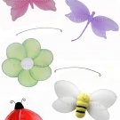 24"" Jewel Butterfly Dragonfly Ladybug Flower Bee Mobile - nylon hanging ceiling wall baby nursery r