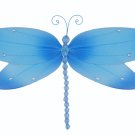 10"" Blue Crystal Dragonfly - nylon hanging ceiling wall nursery bedroom decor decoration decoration
