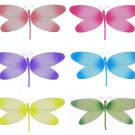 7"" Lot Crystal Dragonflies 6 piece Set dragonfly - nylon hanging ceiling wall nursery bedroom decor