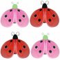4"" Lot Shimmer Ladybugs 4 piece Set ladybug - nylon hanging ceiling wall nursery bedroom decor deco