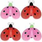 8"" Lot Shimmer Ladybugs 4 piece Set ladybug - nylon hanging ceiling wall nursery bedroom decor deco