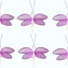 2"" Purple Mini Glitter Dragonfly Dragonflies 6pc set - nylon hanging ceiling wall nursery bedroom d