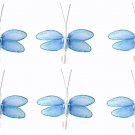 2"" Blue Mini Glitter Dragonfly Dragonflies 6pc set - nylon hanging ceiling wall nursery bedroom dec