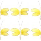 2"" Yellow Mini Glitter Dragonfly Dragonflies 6pc set - nylon hanging ceiling wall nursery bedroom d