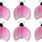 2"" Pink Black Mini Glitter Ladybugs 6pc set - nylon hanging ceiling wall nursery bedroom decor deco