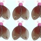 2"" Brown Pink Mini Glitter Ladybugs 6pc set - nylon hanging ceiling wall nursery bedroom decor deco