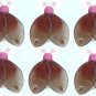2"" Brown Pink Mini Glitter Ladybugs 6pc set - nylon hanging ceiling wall nursery bedroom decor deco