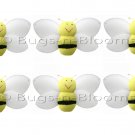2"" Yellow Mini Smiling Bumble Bees 6pc set - nylon hanging ceiling wall nursery bedroom decor decor