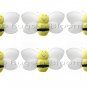 2"" Yellow Mini Smiling Bumble Bees 6pc set - nylon hanging ceiling wall nursery bedroom decor decor