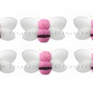 2"" Pink Mini Smiling Bumble Bees 6pc set - nylon hanging ceiling wall nursery bedroom decor decorat