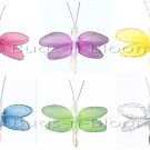 2"" Assorted Mini Glitter Dragonfly Dragonflies 6pc set - nylon hanging ceiling wall nursery bedroom
