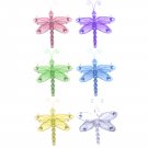 3"" Assorted Mini Wire Bead Dragonfly Dragonflies 6pc set - nylon hanging ceiling wall nursery bedro
