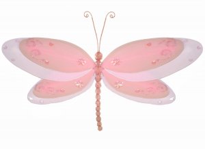 10"" Pink Multi-Layered Dragonfly - nylon hanging ceiling wall nursery bedroom decor decoration deco