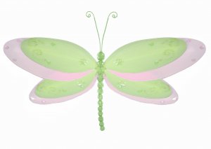 10"" Green Multi-Layered Dragonfly - nylon hanging ceiling wall nursery bedroom decor decoration dec