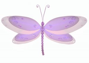 13"" Purple Multi-Layered Dragonfly - nylon hanging ceiling wall nursery bedroom decor decoration de