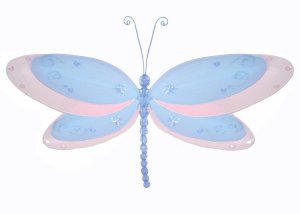 13"" Blue Multi-Layered Dragonfly - nylon hanging ceiling wall nursery bedroom decor decoration deco