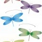 24"" Pink Purple Yellow Blue Green Sparkle Dragonfly Mobile - nylon hanging ceiling wall nursery bed